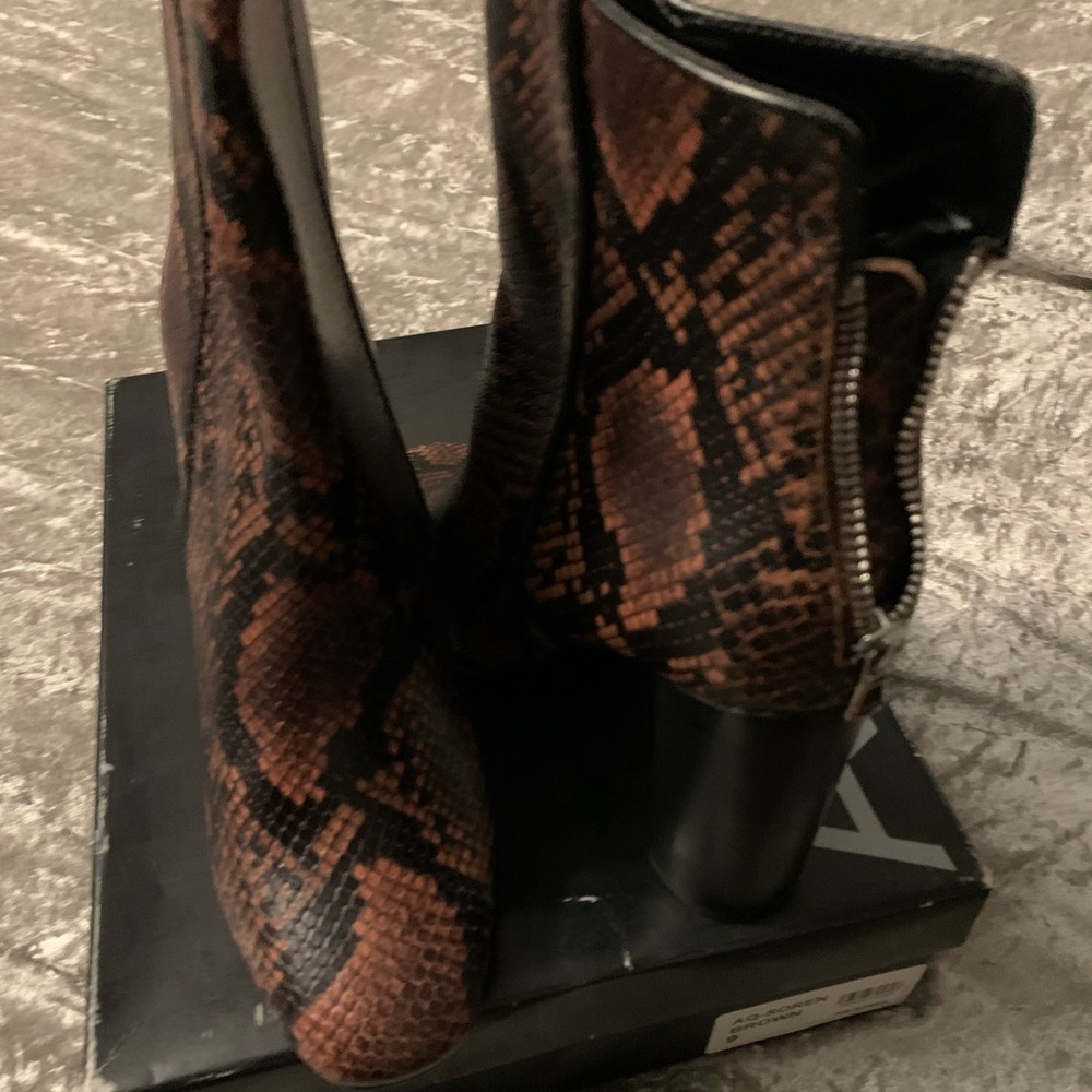 Brown Snakeskin Ankle Boots